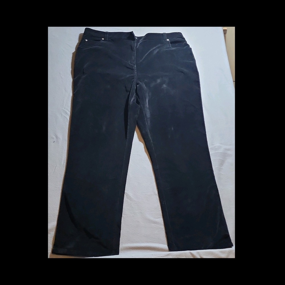 Woolrich Black Corduroy Dress Pants Women's Petite Straight Leg Zip Button